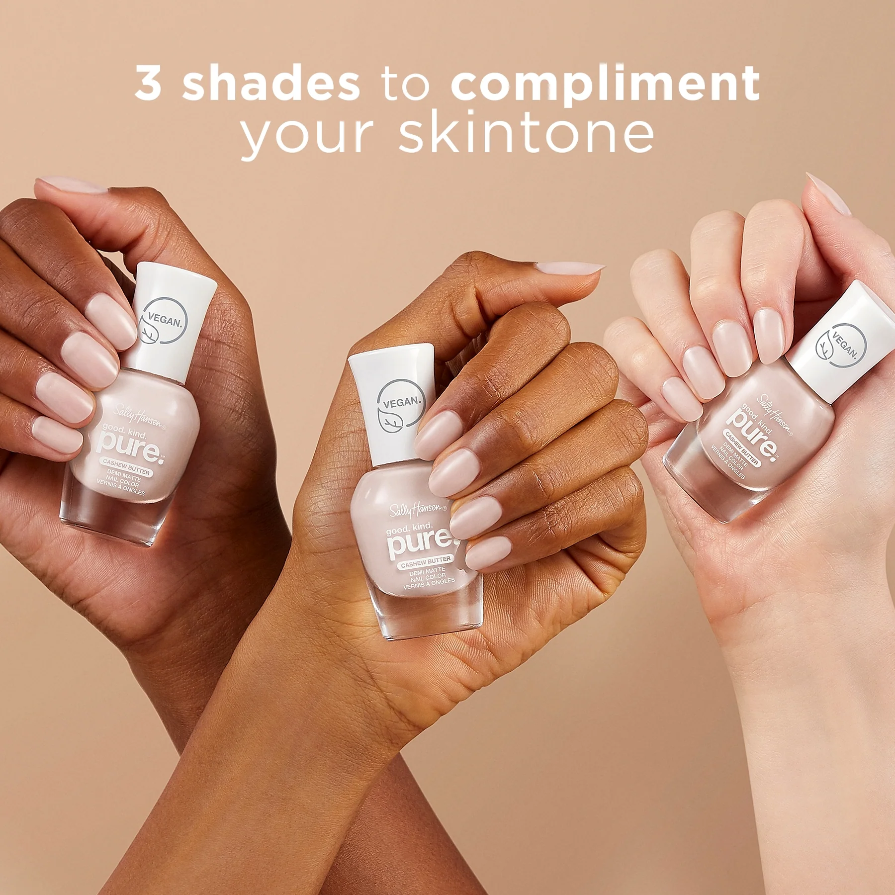 Sally Hansen Smalto per unghie Good.Kind.Pure, Finish Demi-Matte, Formula Vegana, 40 Toasted Toffee - 0.33 fl oz - Image 5