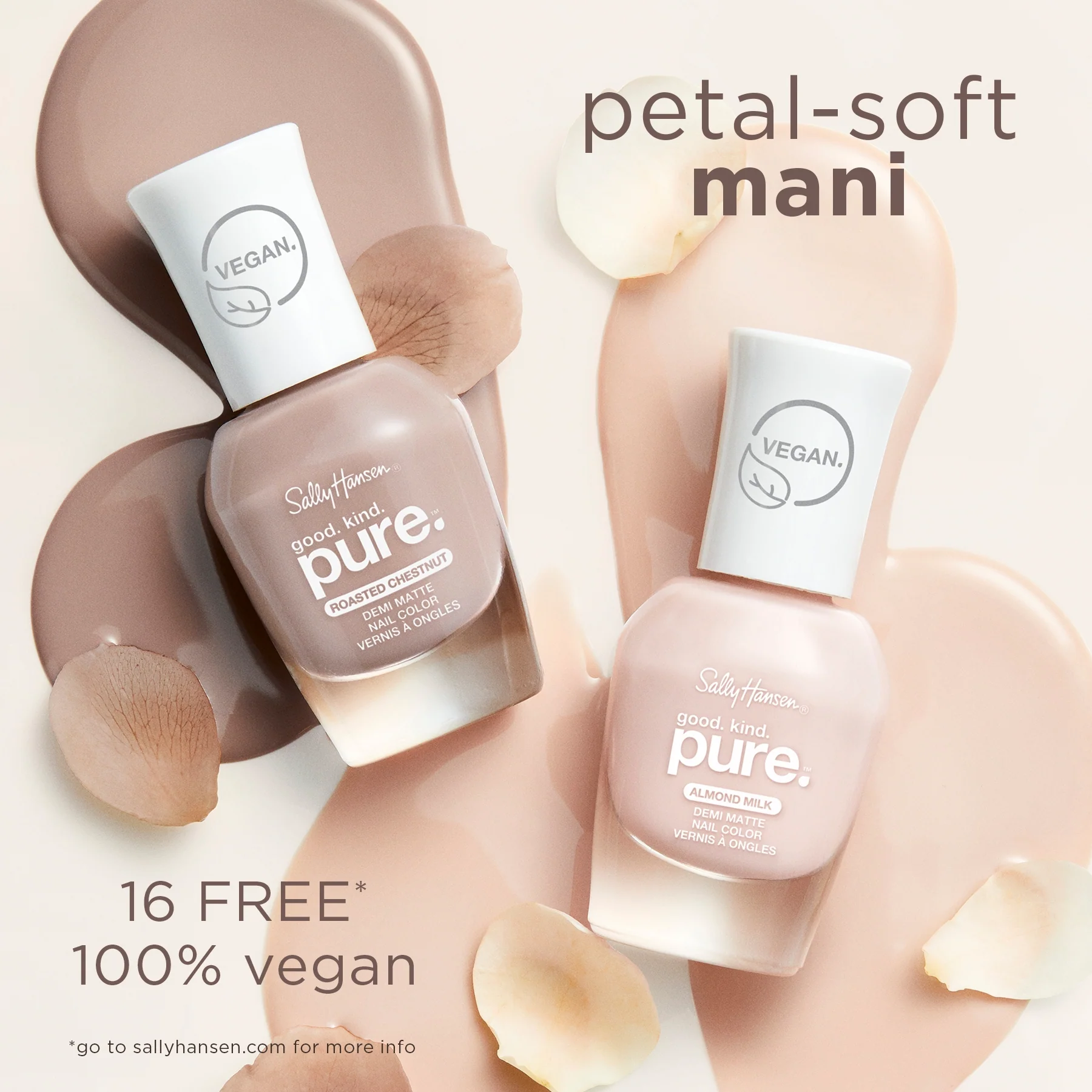 Sally Hansen Smalto per unghie Good.Kind.Pure, Finish Demi-Matte, Formula Vegana, 50 Roasted Chestnut - 0.33 fl oz - Image 6