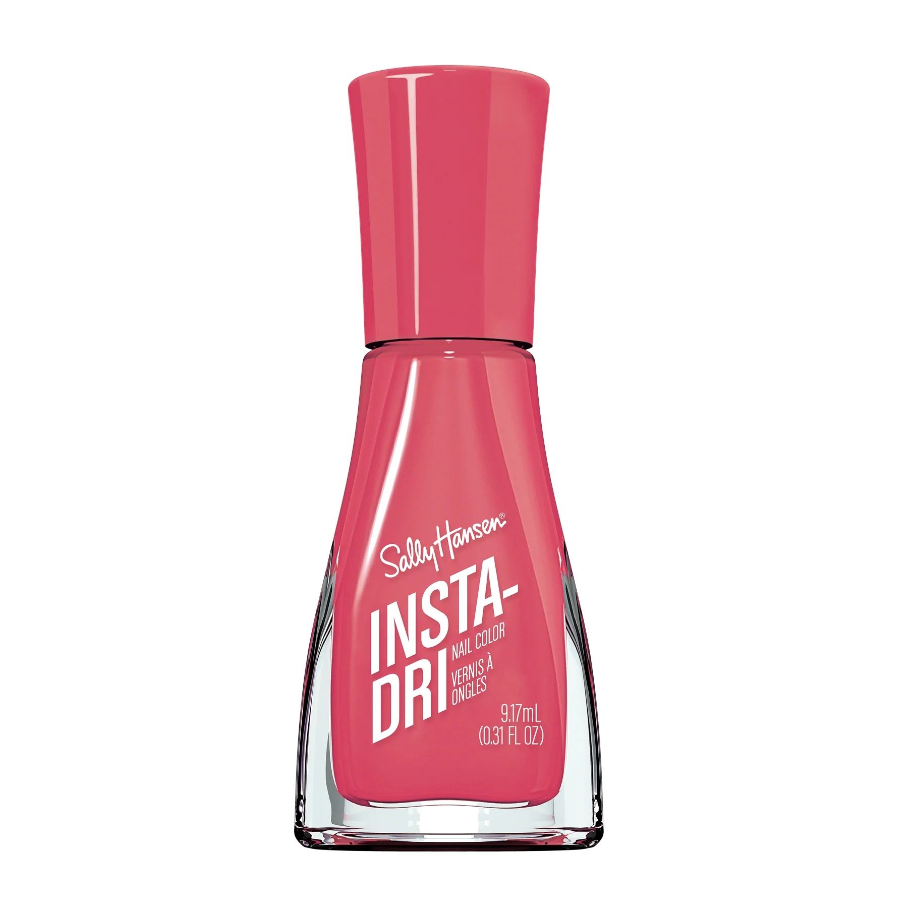 Sally Hansen Smalto per Unghie Insta-Dri, Formula 3 in 1, Base, Colore e Top Coat, Asciuga rapidamente, Pennello di Precisione, 315 Fast And Fuchsia