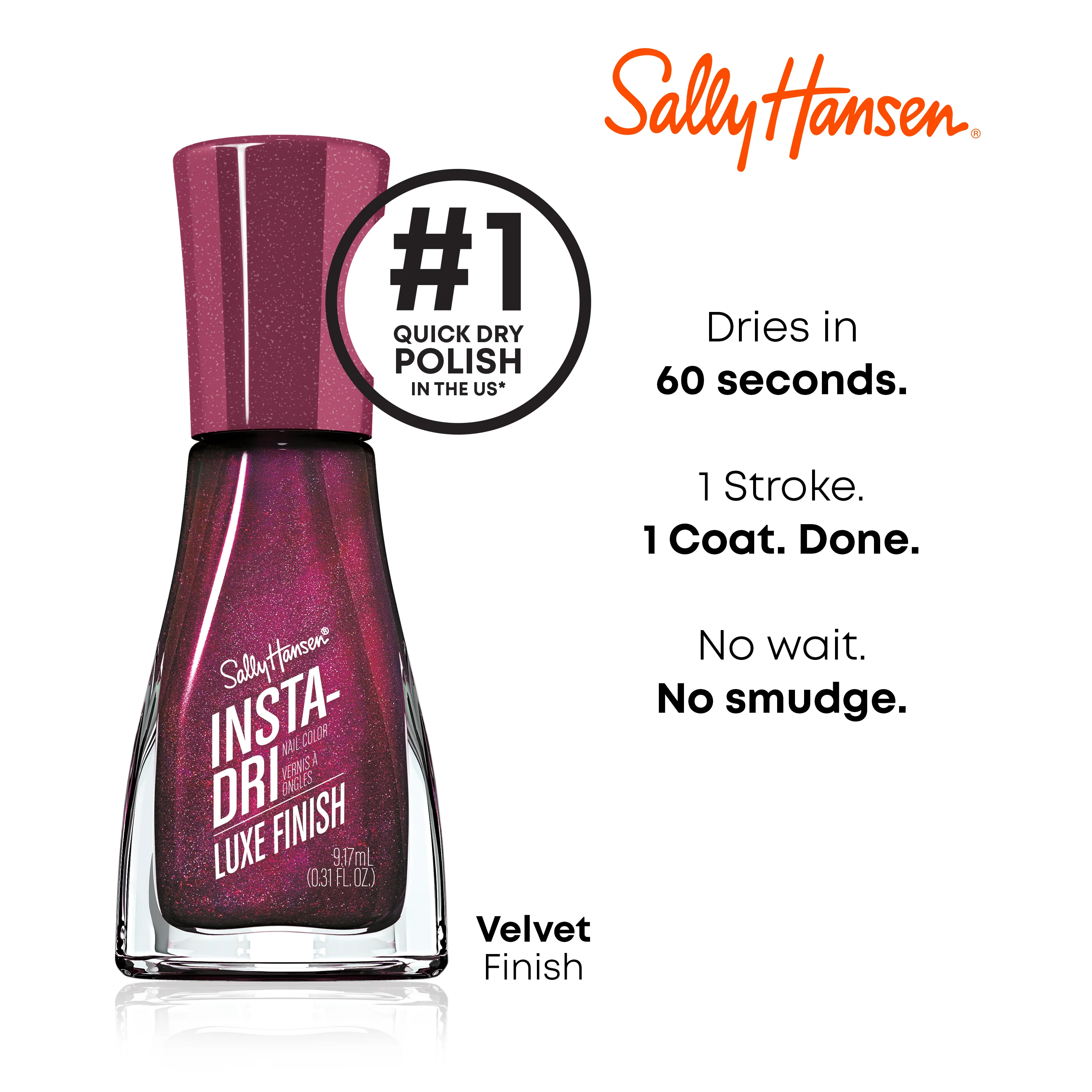 Sally Hansen Smalto Unghie Insta-Dri® - Luxe Finish Collection - The Queens Velvet - 0.31 fl oz. - Image 2