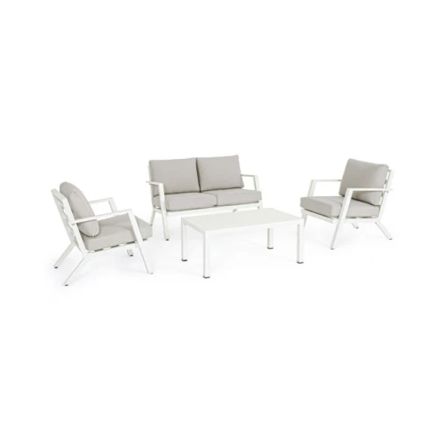 SALOTTO HARLEY BIANCO  – 1 divanetto + 2 poltrone + 1 tavolino ORDINABILE TELEFONICAMENTE