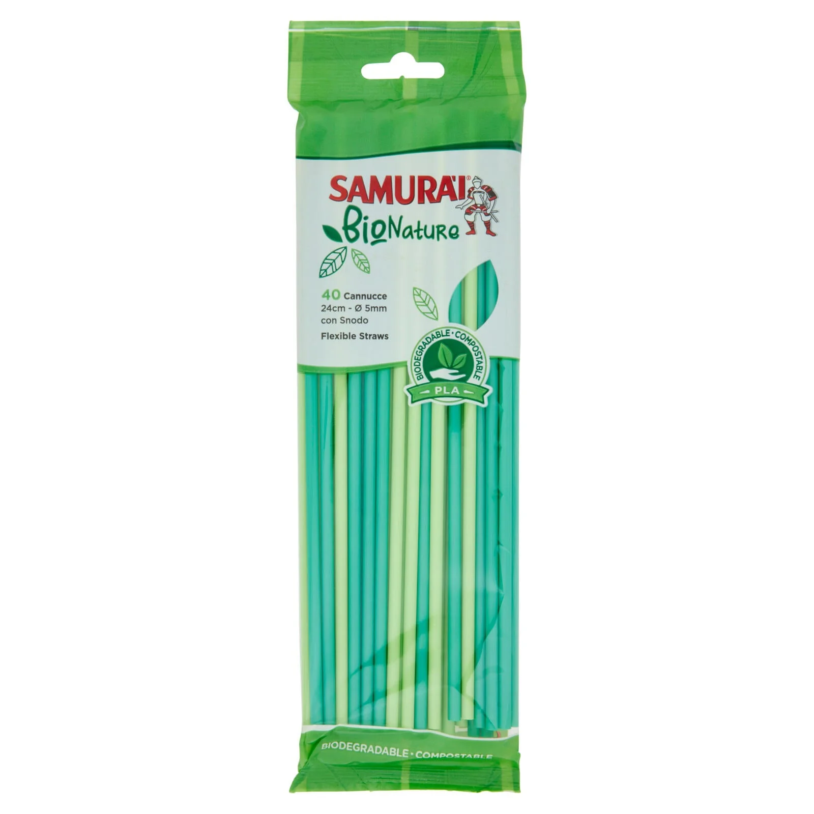 Samurài BioNature Cannucce 24cm - Ø 5mm con Snodo 40 pz