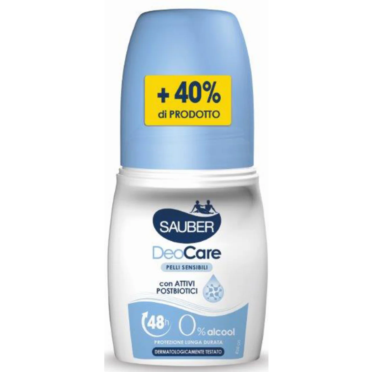 SAUBER - Deodorante per pelli sensibili con attivi postbiotici - 48H - Roll-on 70 ml