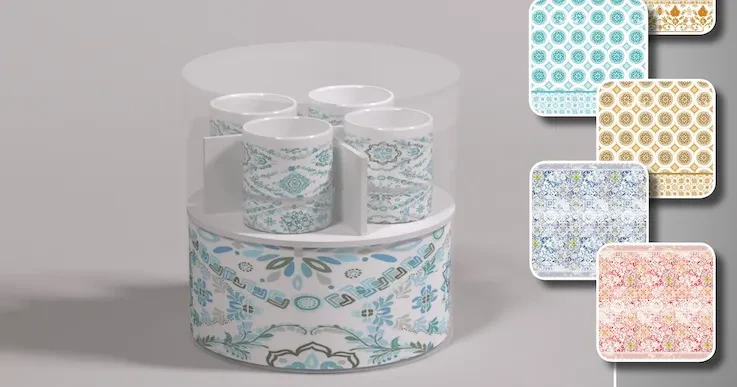 SET TOVAGLIA AMICA + 4 TAZZE X6 140X180 CM