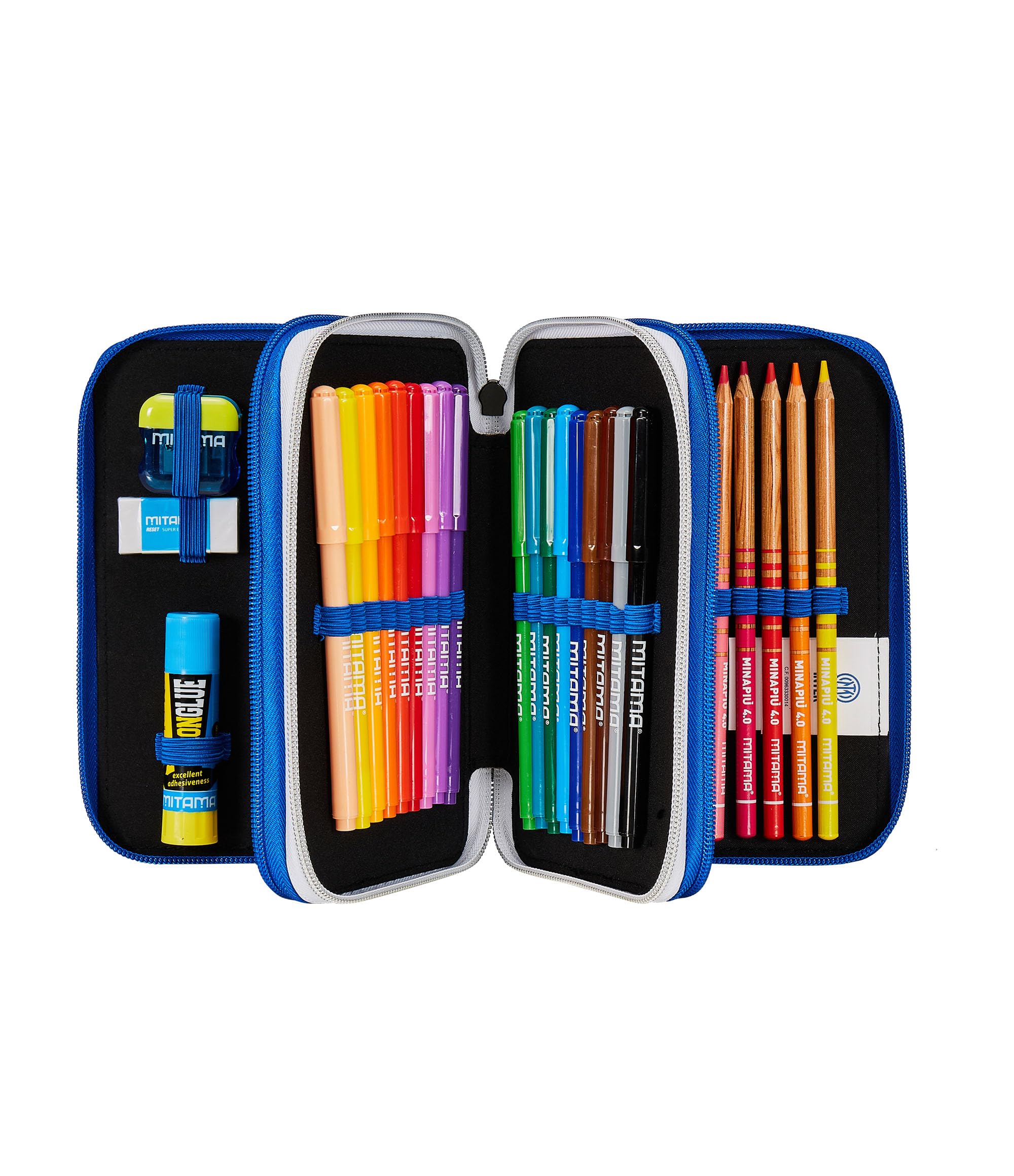 Seven Astuccio Scuola 3 Scomparti, F.C. INTER Calcio - FIN ALLA VITTORIA, Blu Nero - Portapenne Multi Scomparto Con Matite, Penne e Colori, Accessori Zaino, Zaino Scuola - Astuccio Bambino Ragazzo - Image 2