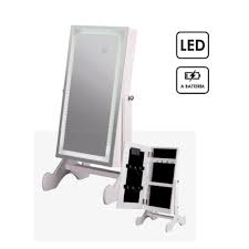 SPECCHIO PORTA GIOIE CON LED A BATTERIA- 29X29X60 CM