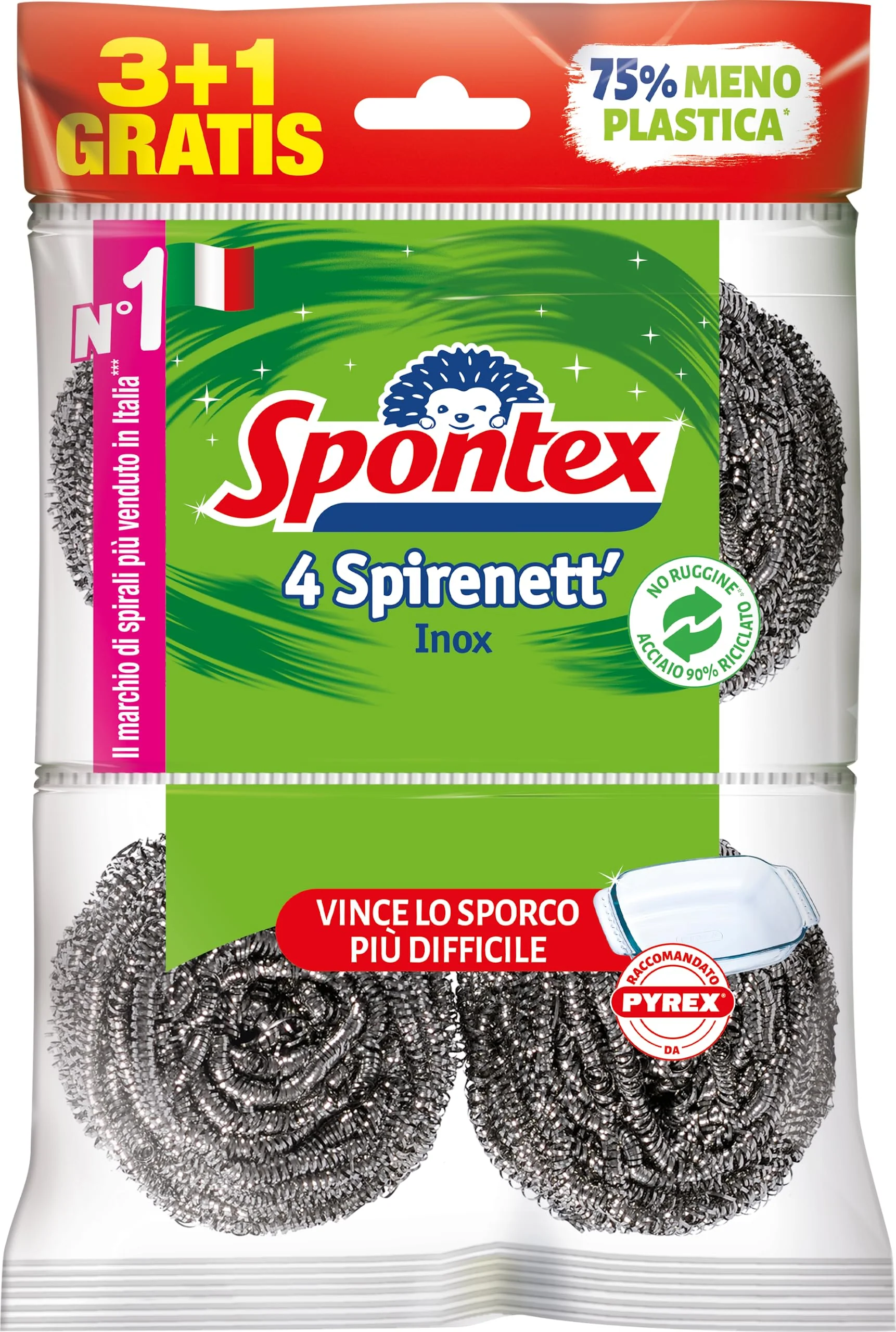 Spontex - Spirenett Inox Paglietta - 3+1 Pezzi - Image 2