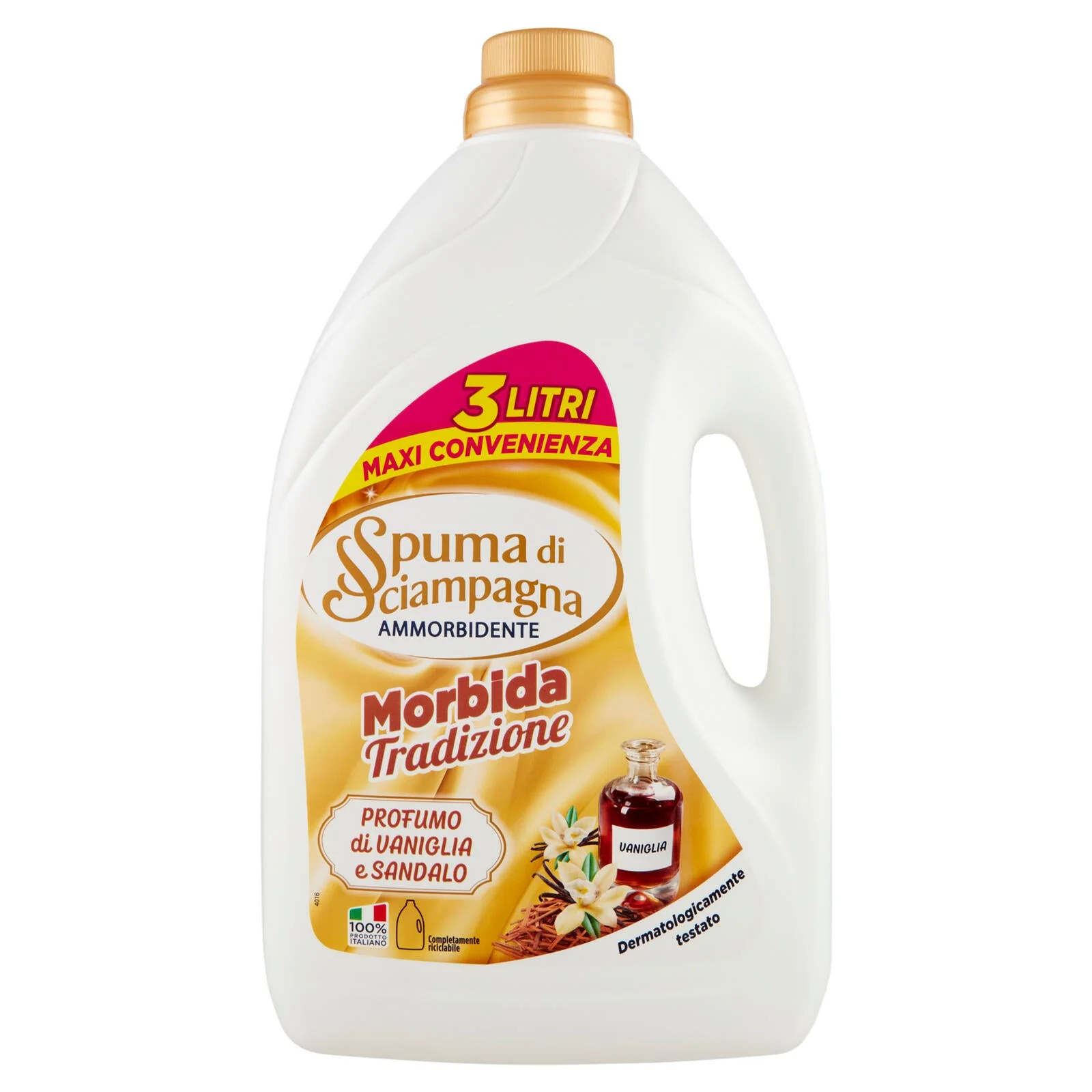 Spuma di Sciampagna Ammorbidente Morbida Tradizione Profumo di Vaniglia e Sandalo 3000 ml