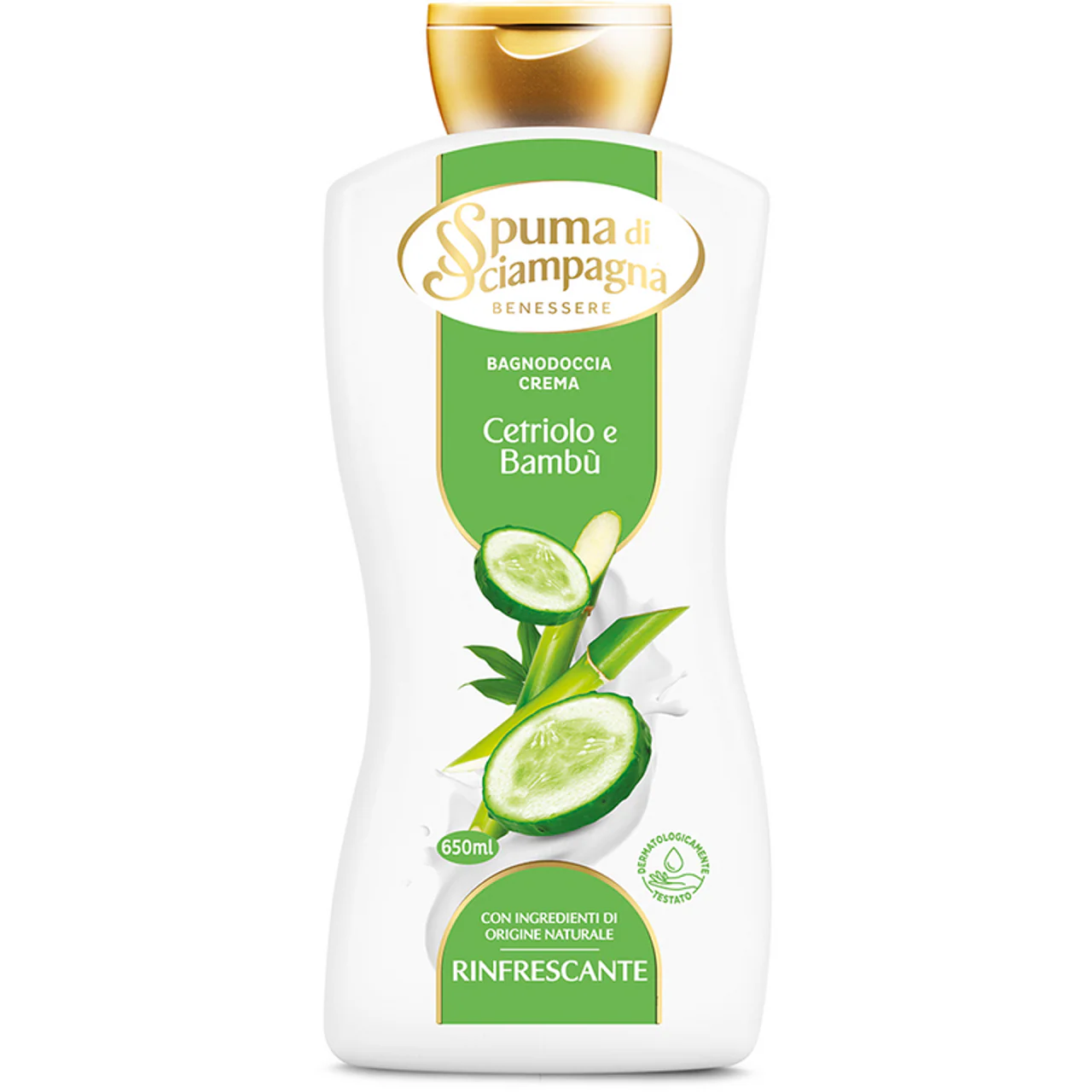 SPUMA DI SCIAMPAGNA - Bagnodoccia crema al cetriolo e bambù rinfrescante - 650 ml