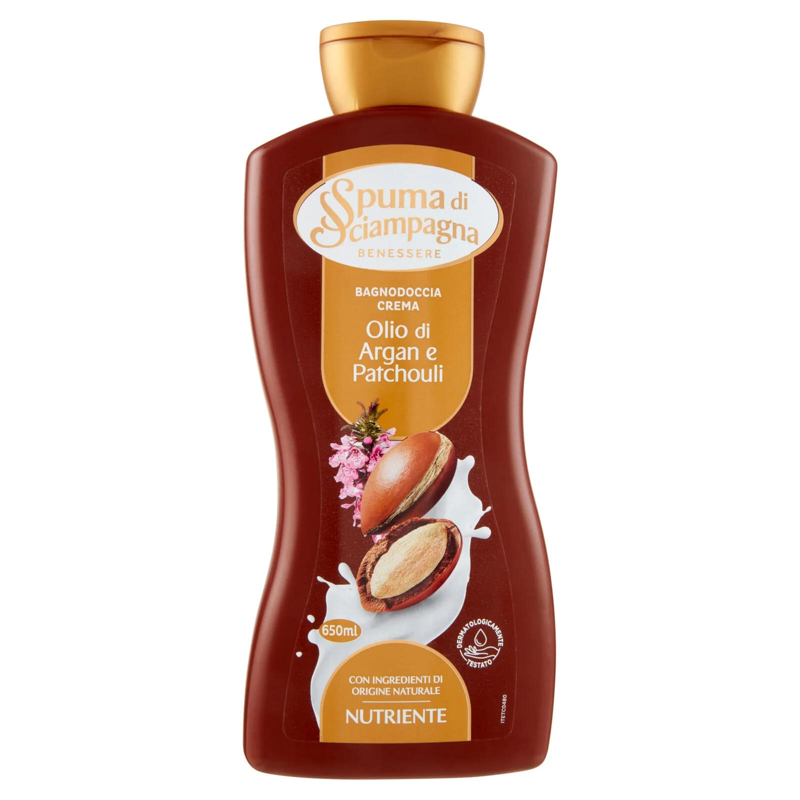 Spuma di Sciampagna Benessere Olio di Argan e Patchouli Bagnodoccia crema Nutriente 650 ml