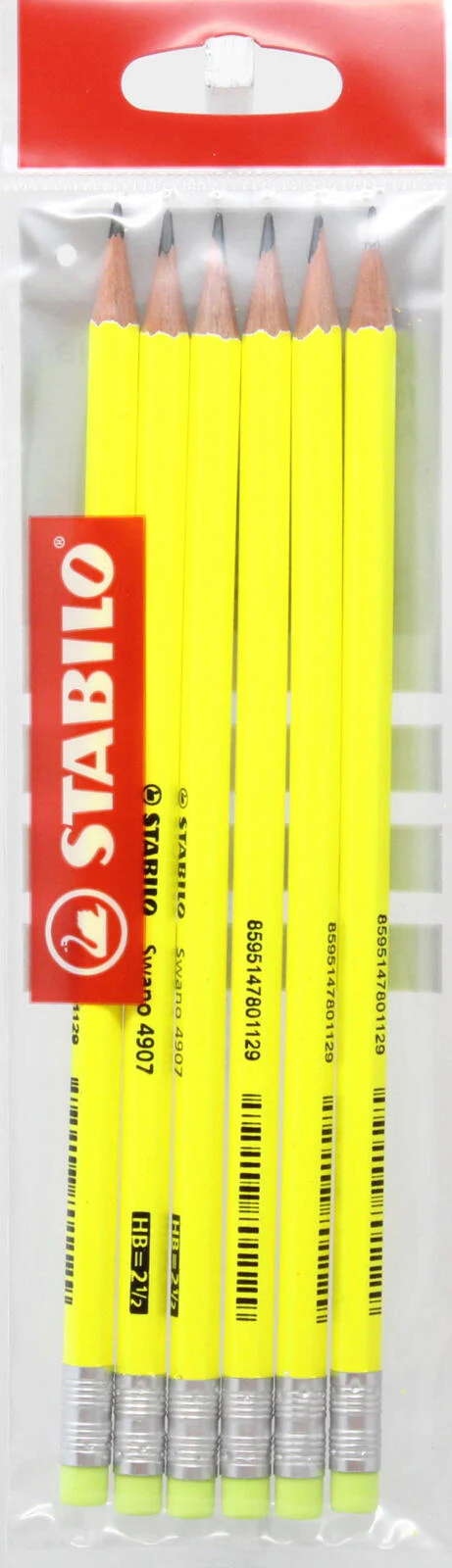 STABILO Swano HB=2 ½ matite con fusto fluorescente in colori misti - Ecopack da 6 pz. - Image 2