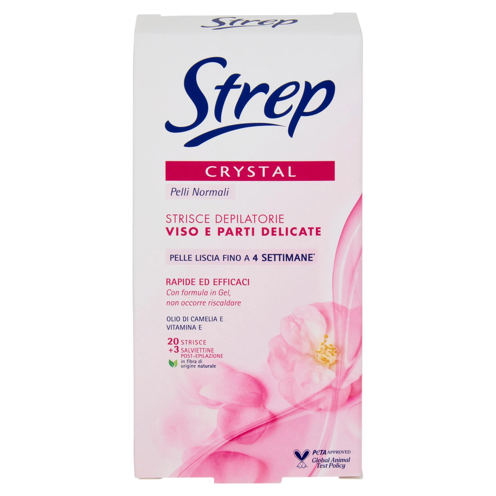 Strep Crystal Strisce Depilatorie Viso e Parti Delicate 20 Strisce + 4 Salviettine - Image 2