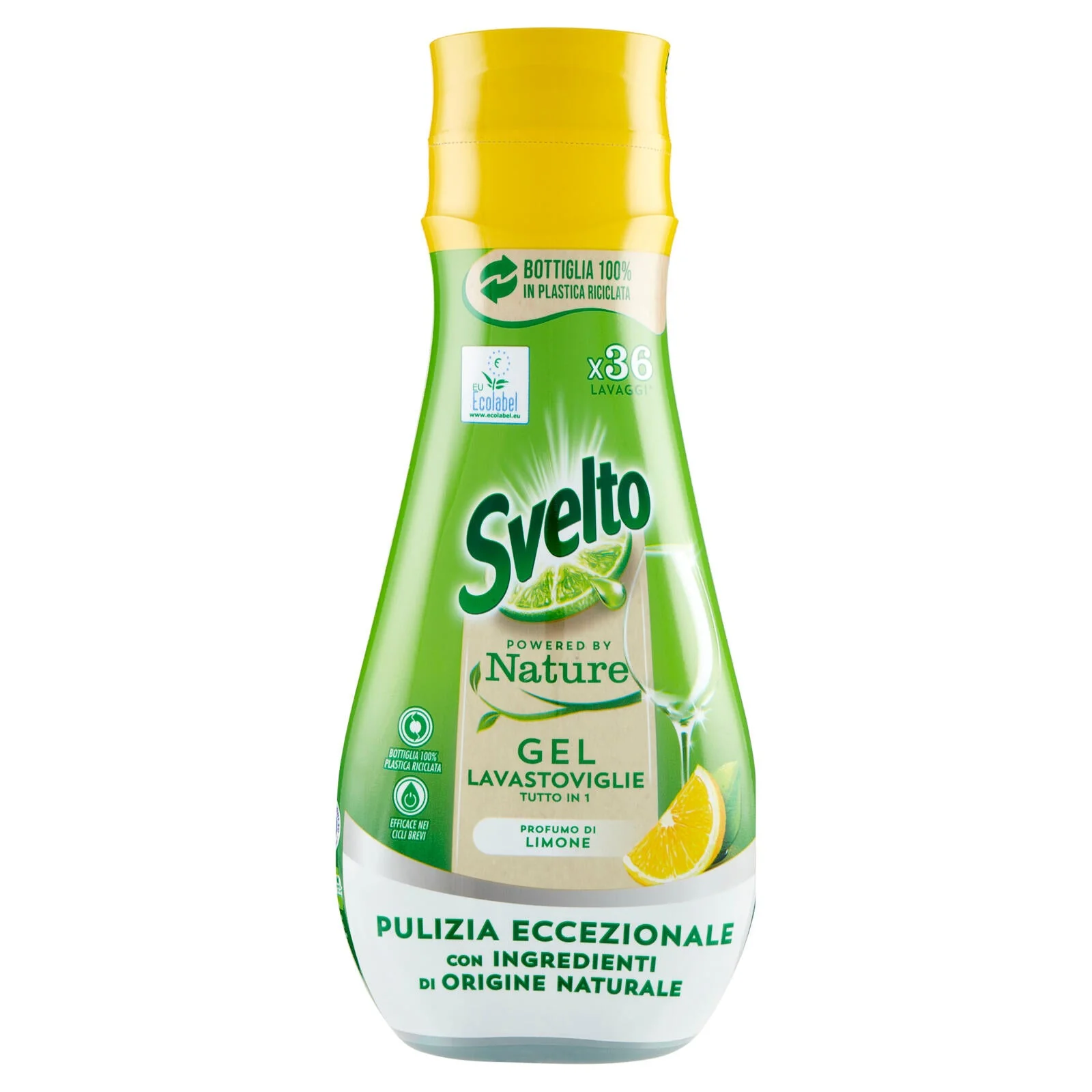 Svelto Powered by Nature Gel Lavastoviglie Tutto in 1 Profumo di Limone 640 ml - Image 2