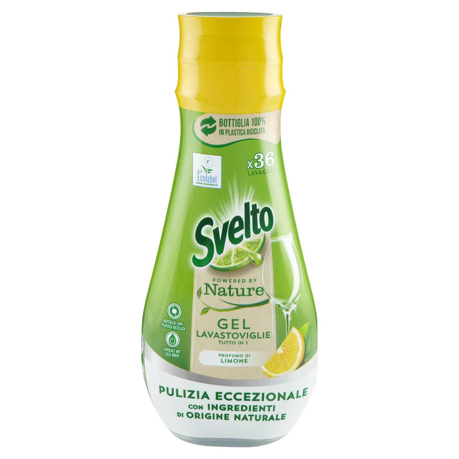 Svelto Powered by Nature Gel Lavastoviglie Tutto in 1 Profumo di Limone 640 ml - Image 3