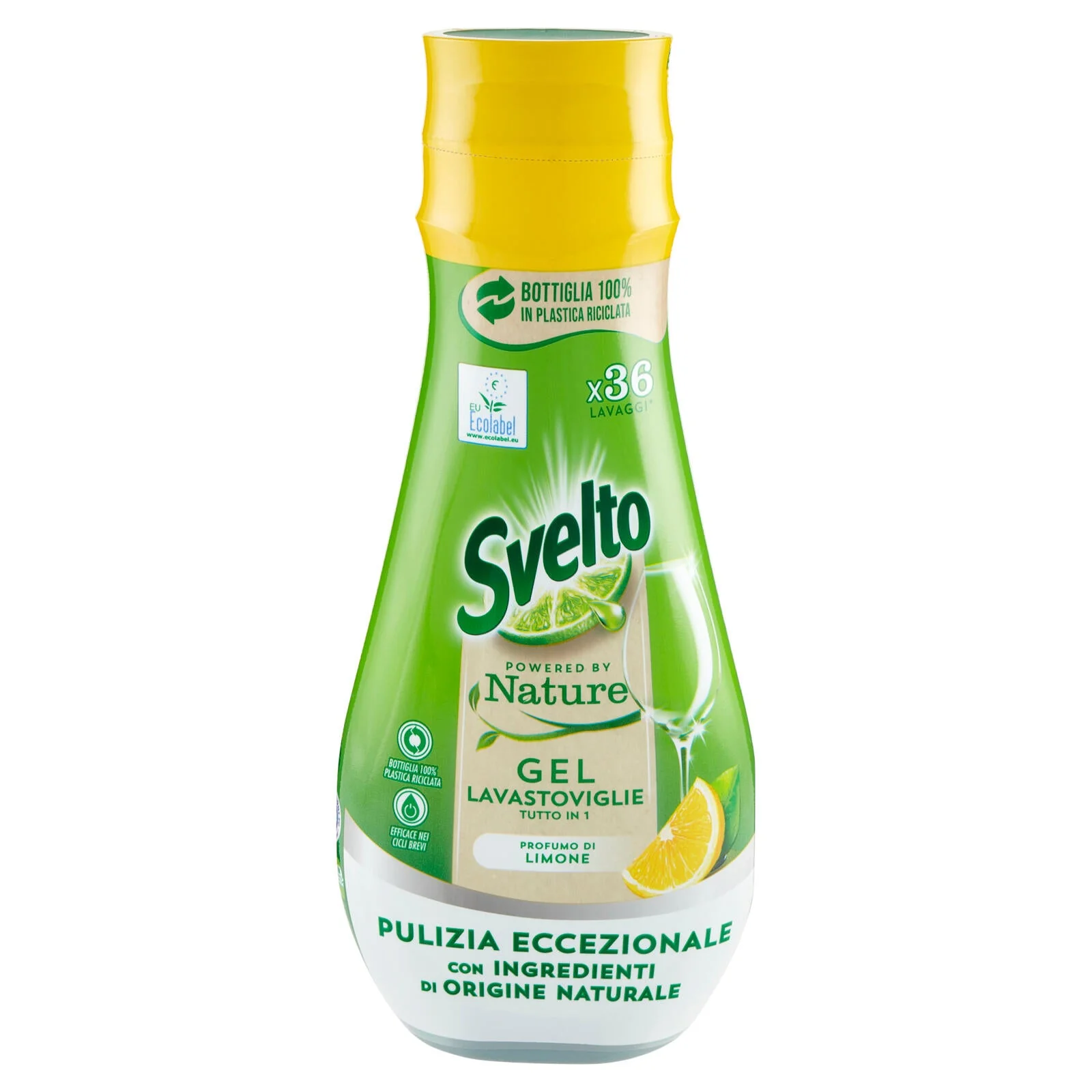 Svelto Powered by Nature Gel Lavastoviglie Tutto in 1 Profumo di Limone 640 ml - Image 4
