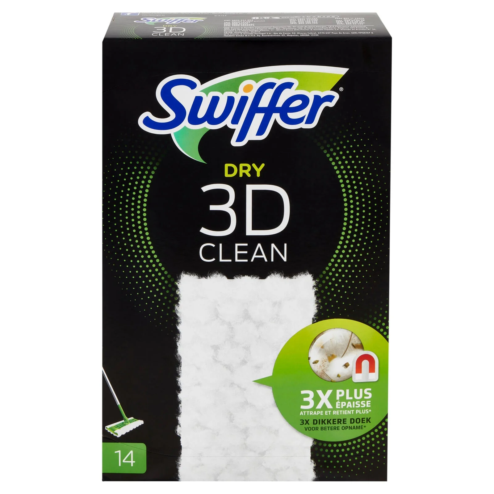 Swiffer Dry 3D Clean Panni Cattura Polvere per Scopa Swiffer - Ricarica 14 Salviette - Image 2