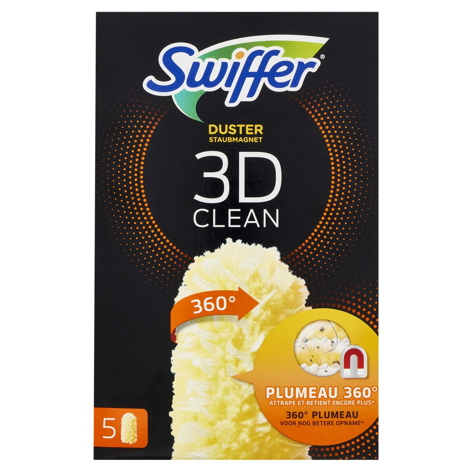 Swiffer Duster Staubmagnet 3D Clean Panni Cattura Polvere per Scopa Swiffer - Ricarica 5 Salviette - Image 2
