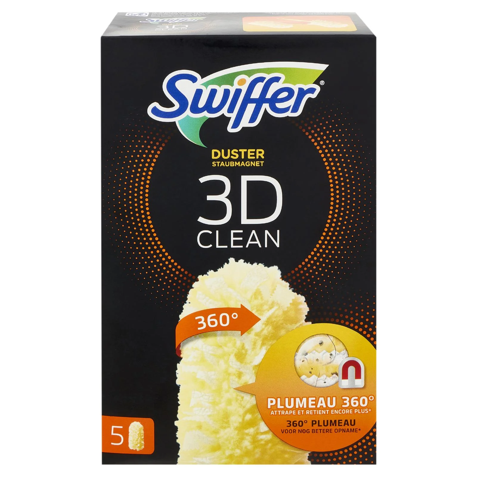 Swiffer Duster Staubmagnet 3D Clean Panni Cattura Polvere per Scopa Swiffer - Ricarica 5 Salviette - Image 4