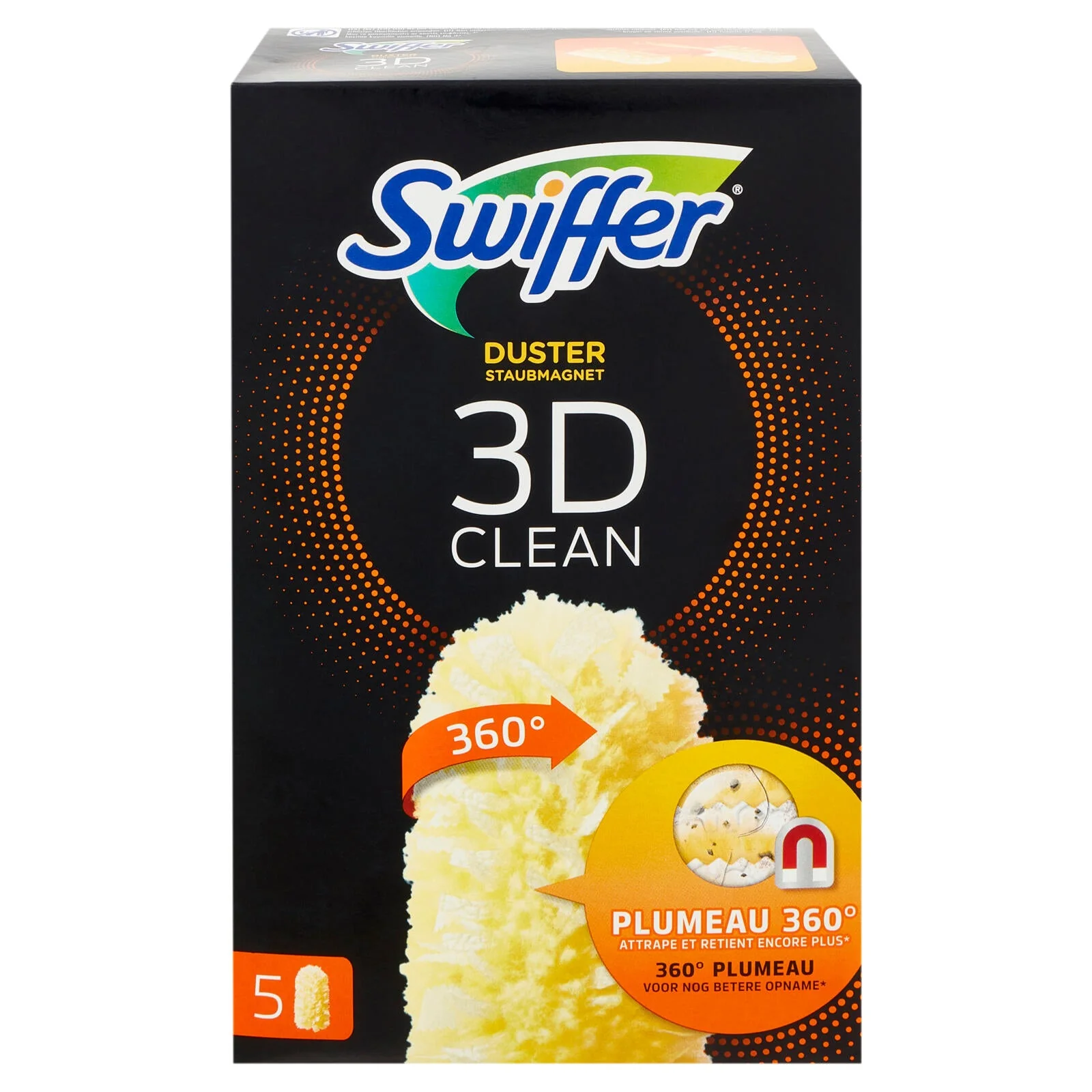 Swiffer Duster Staubmagnet 3D Clean Panni Cattura Polvere per Scopa Swiffer - Ricarica 5 Salviette - Image 2