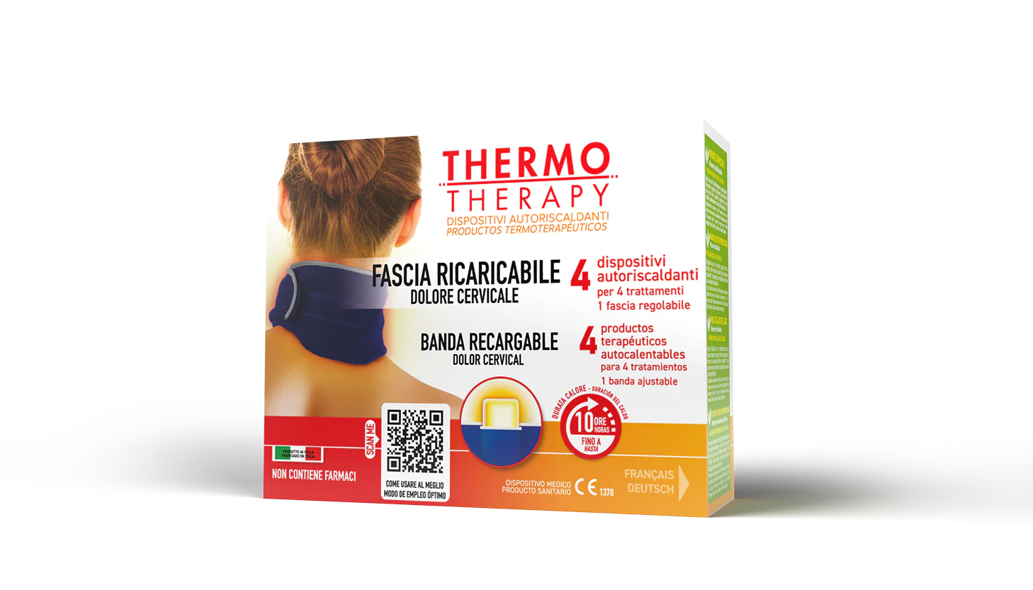ThermoTherapy Dolore Cervicale fascia regolabile + 4 Dispositivi Autoriscaldanti