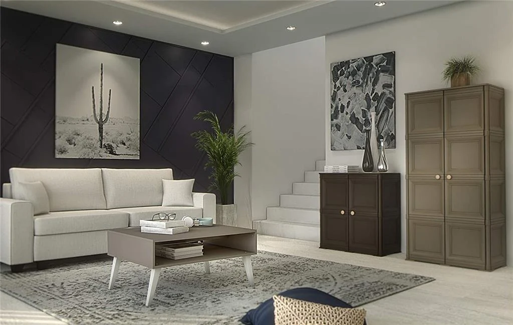 Tontarelli - Armadio Omnimodus Moderno 2 Porte 4 Scomparti - 79x43x86 cm - Image 5
