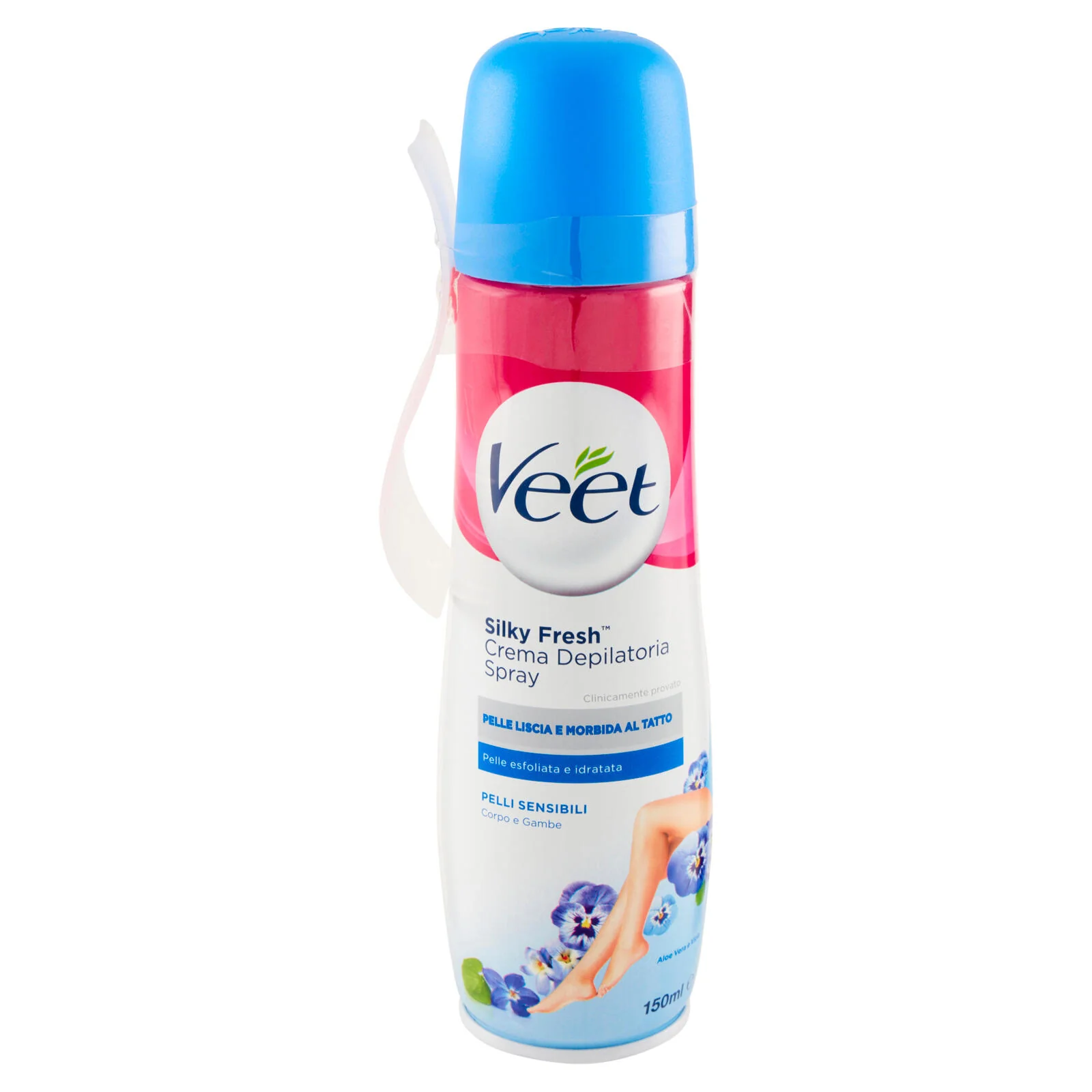 Veet Crema Depilatoria Pelli Sensibili in Spray, Per Corpo Gambe, Ascelle e Zona Bikini, 150 ml - Image 2