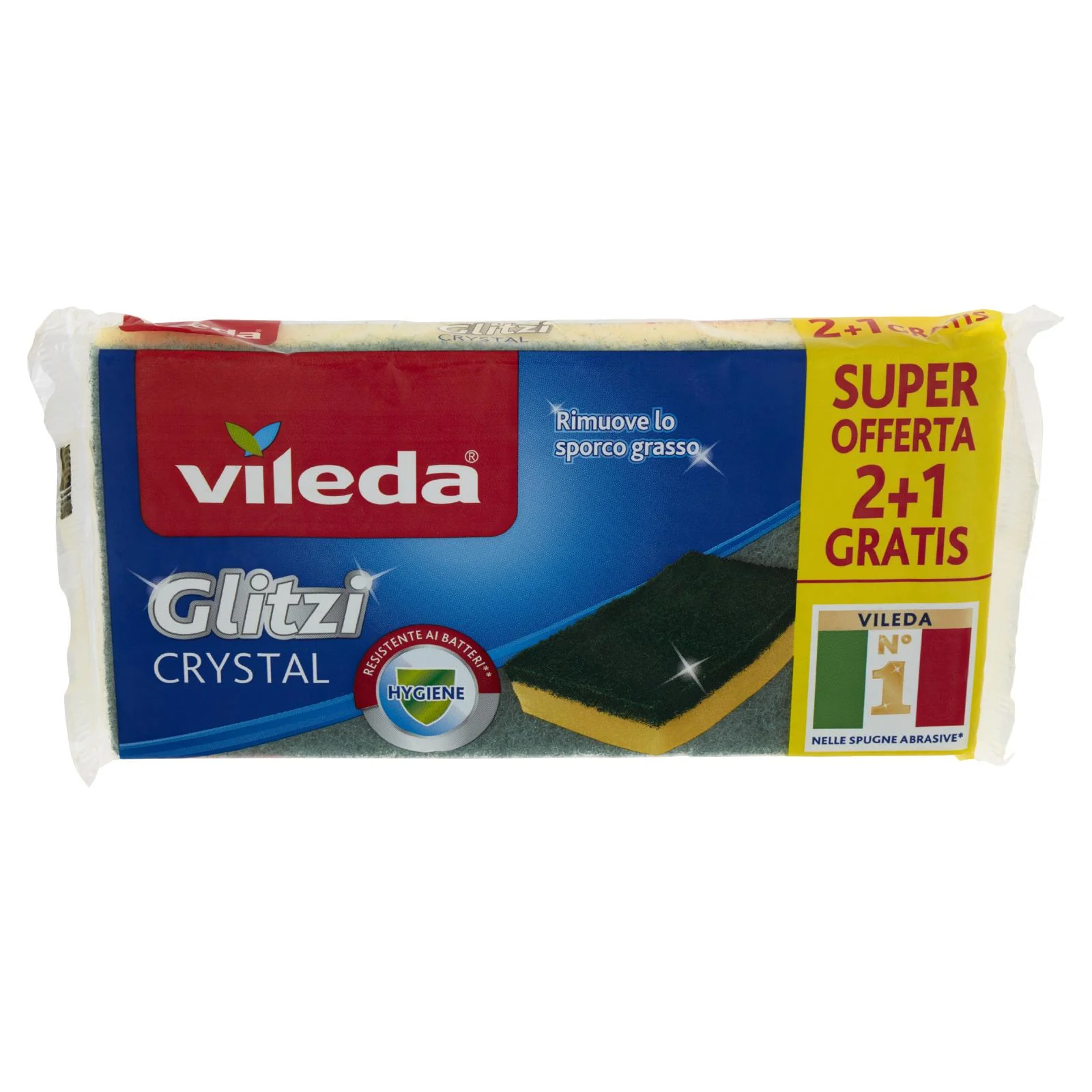 Vileda Glitzi Crystal - spugna abrasiva da cucina con trattamento antibatterico sulla fibra, 3x - Image 4