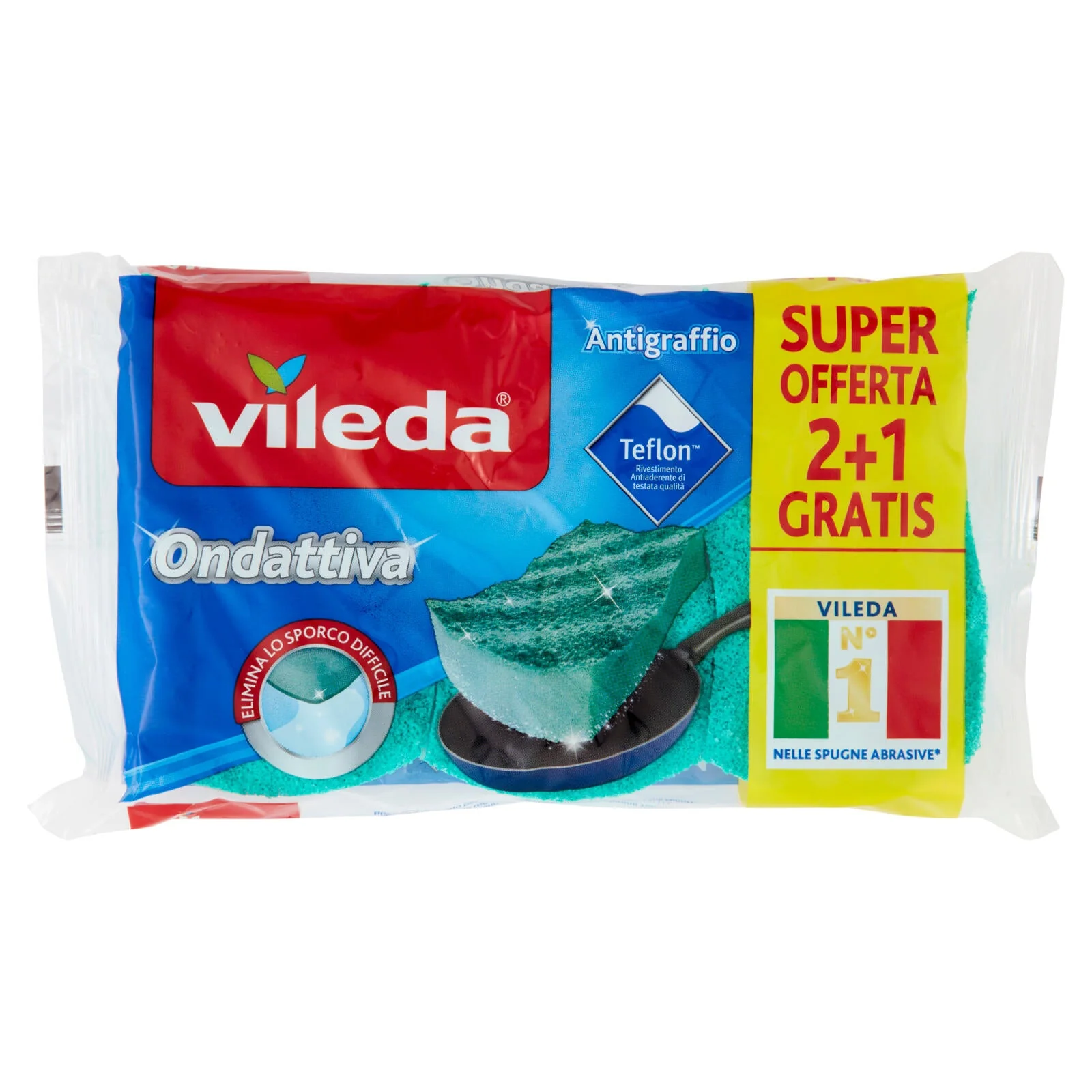 Vileda Ondattiva - spugna abrasiva da cucina, antigraffio. 2+1x - Image 2