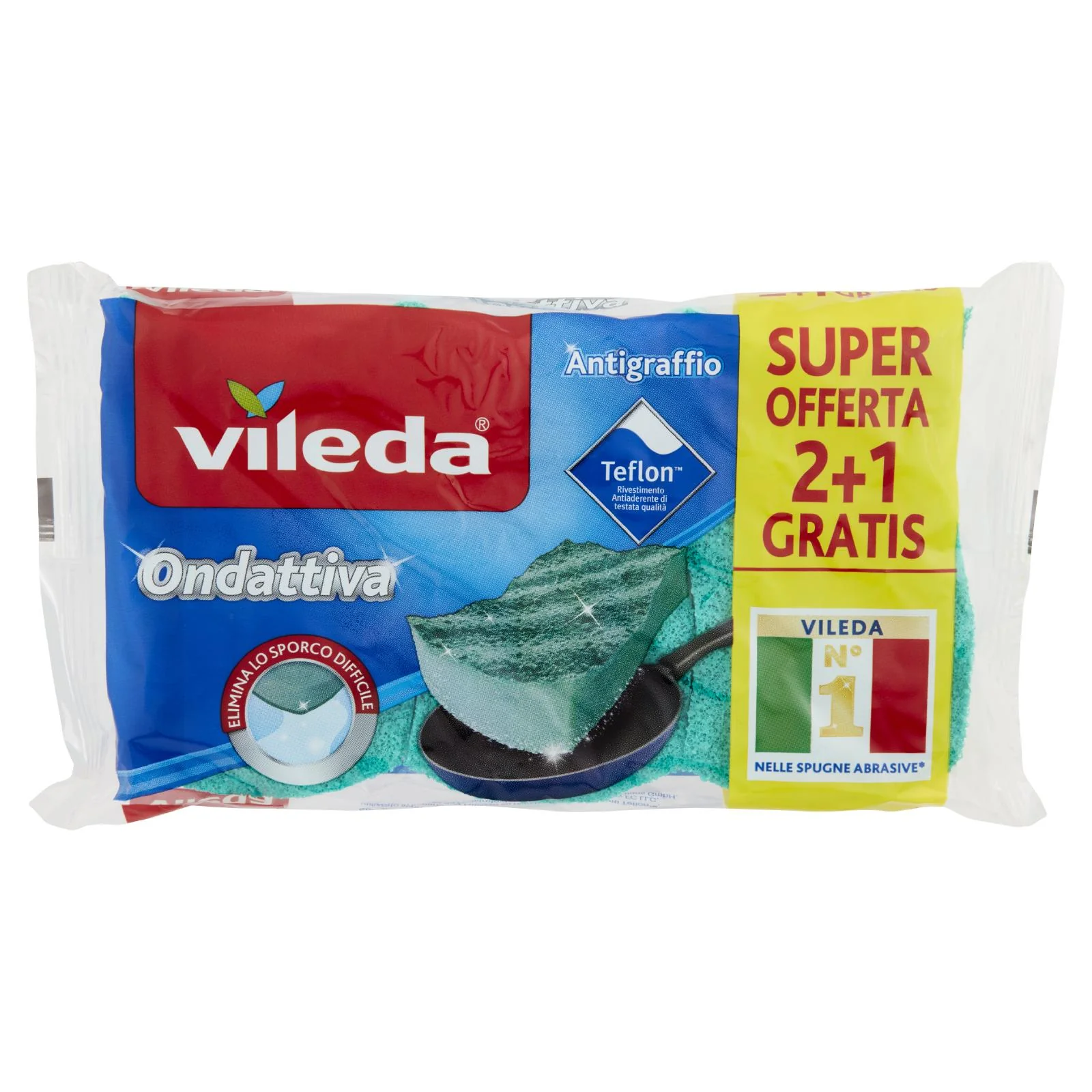 Vileda Ondattiva - spugna abrasiva da cucina, antigraffio. 2+1x - Image 3
