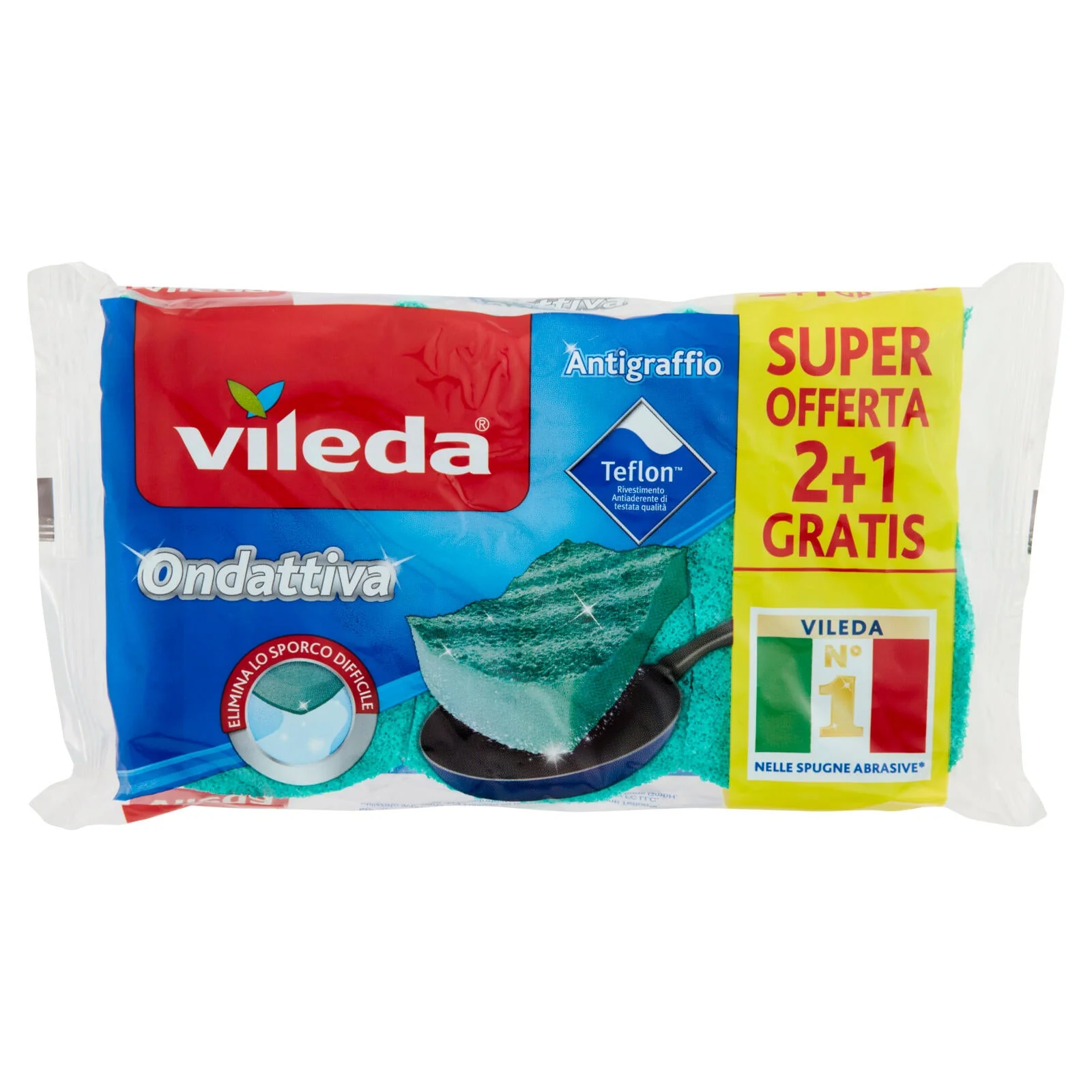 Vileda Ondattiva - spugna abrasiva da cucina, antigraffio. 2+1x - Image 4