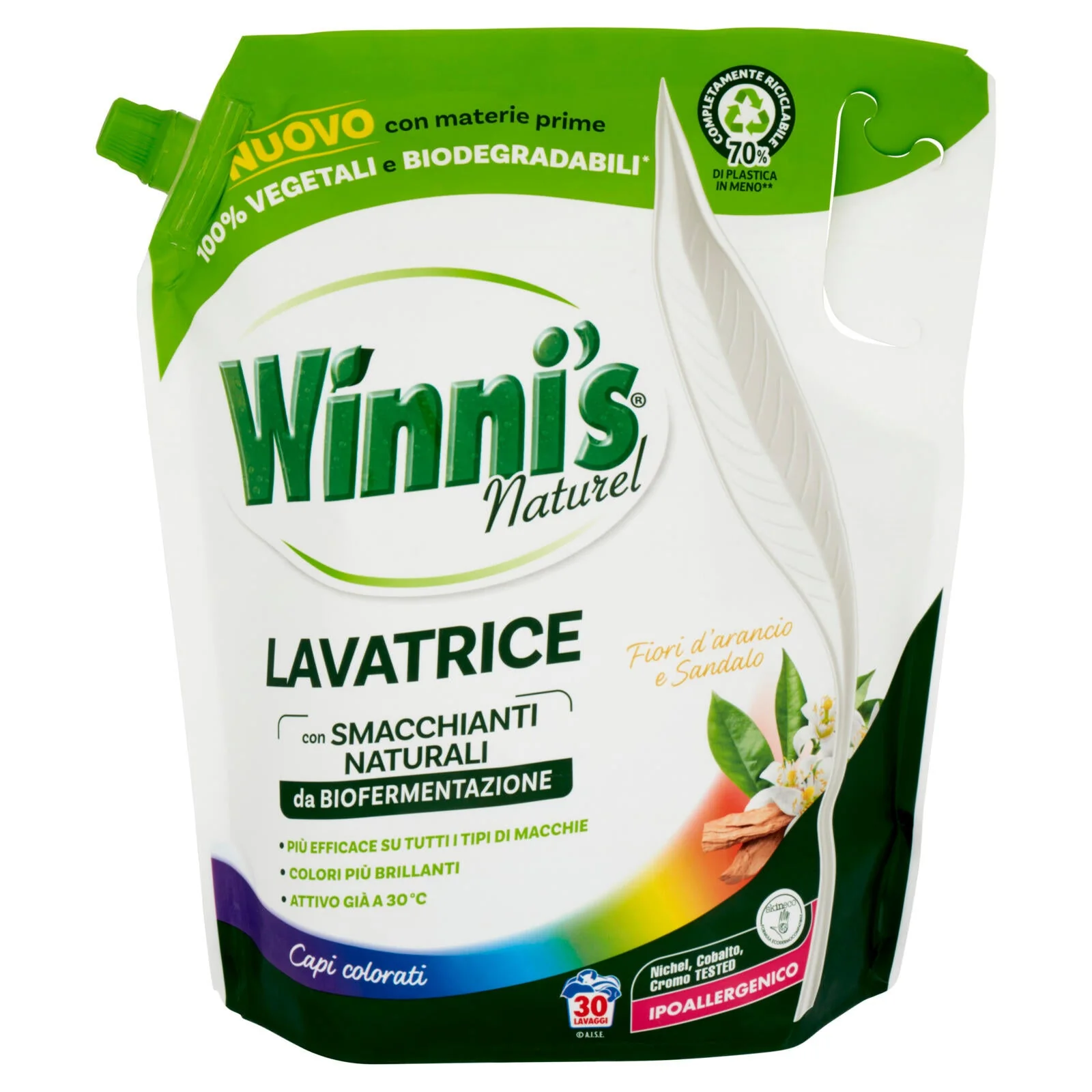 Winni's Naturel Lavatrice Capi colorati Fiori d'arancio e Sandalo pouch 30 Lavaggi 1,35 l - Image 2