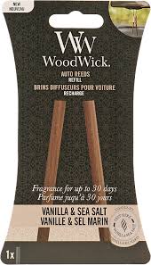 Woodwick - Bastoncini di ricambio per diffusore auto Vanilla & Sea Salt