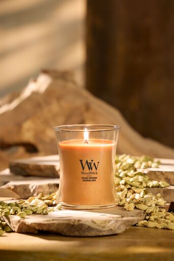 Woodwick - Candela media Golden Bourbon