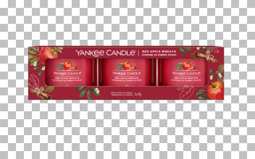 Yankee Candle - Candele votive in vetro - set da 3 - Red Apple Wreath