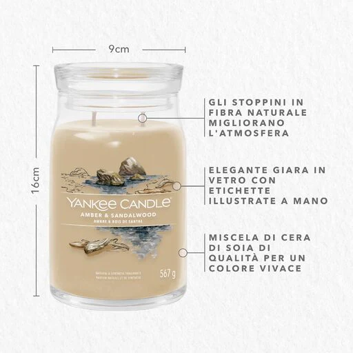 Yankee Candle Signature - Giara grande Amber & Sandalwood